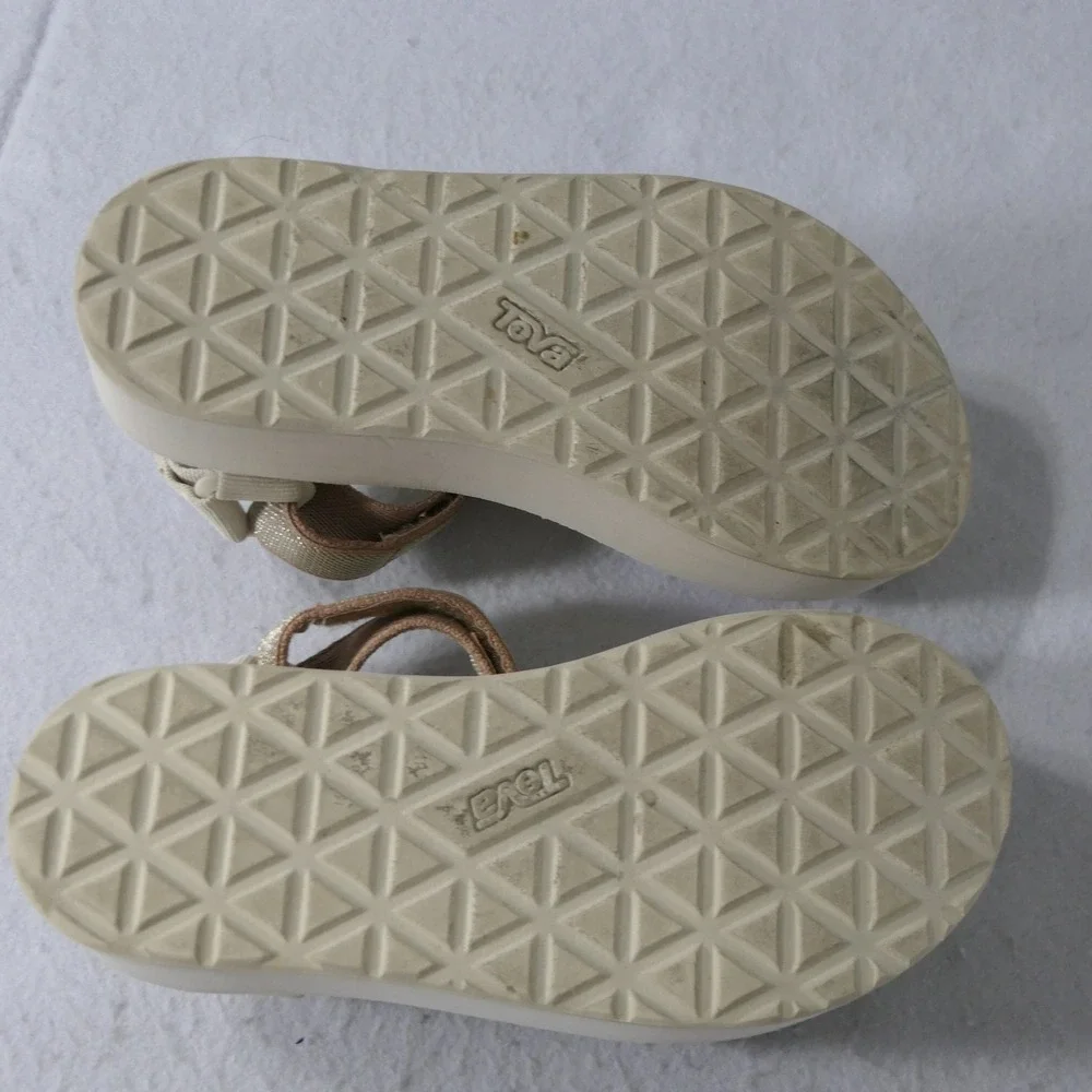 Teva Womens Flatform Sandals 5 Multi Metallic Boho Chunky Travel Universal